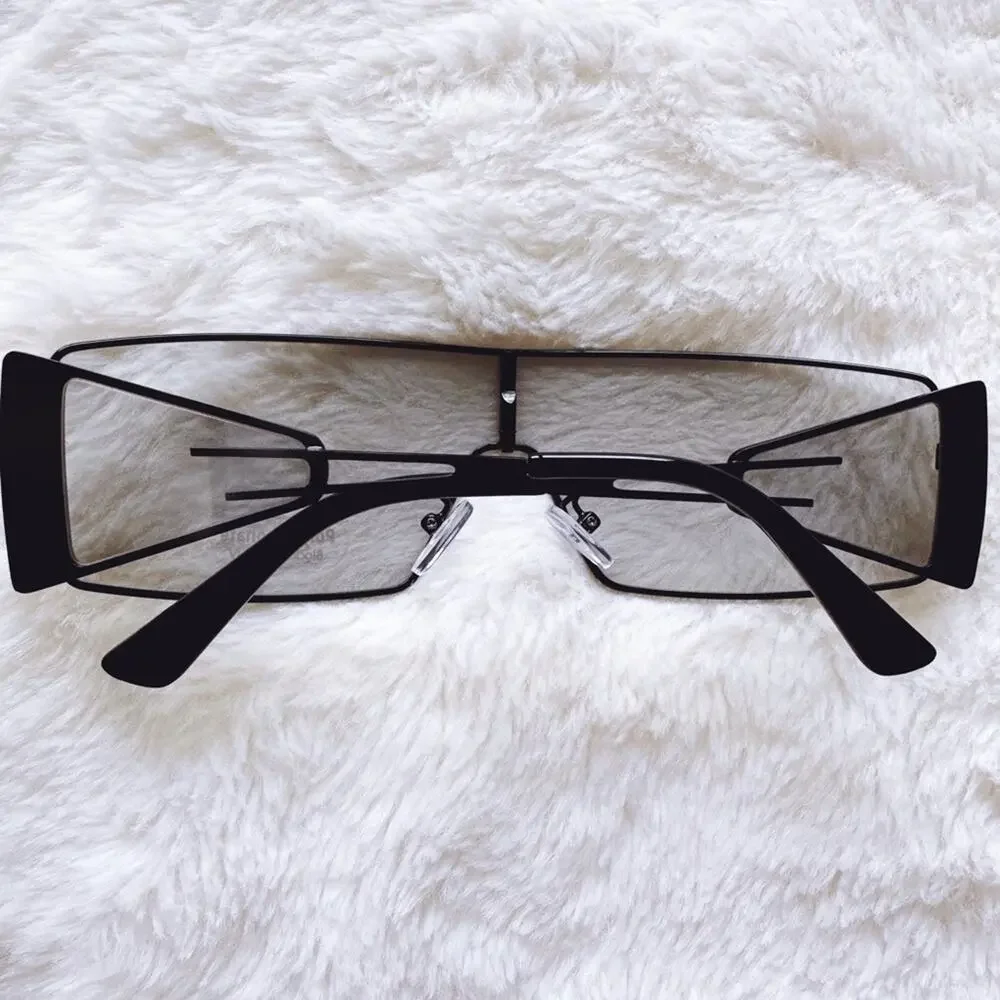Shane Clear Black Wrap-Around Sunglasses